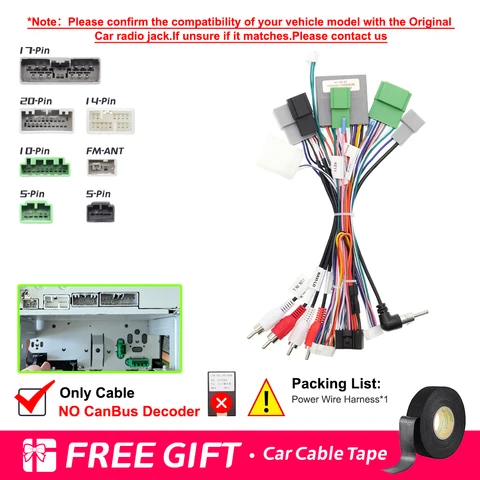 Декодер Canbus для Honda Civic 2006-2011, ЕВРОПЕЙСКАЯ ВЕРСИЯ, 16-контактный разъем для Android автомагнитолы, кабель питания
