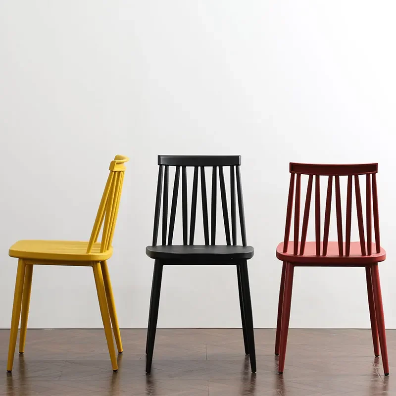 Nordic modern, simple lazy home, plastic backrest stool, casual desk ins dining  Windsor