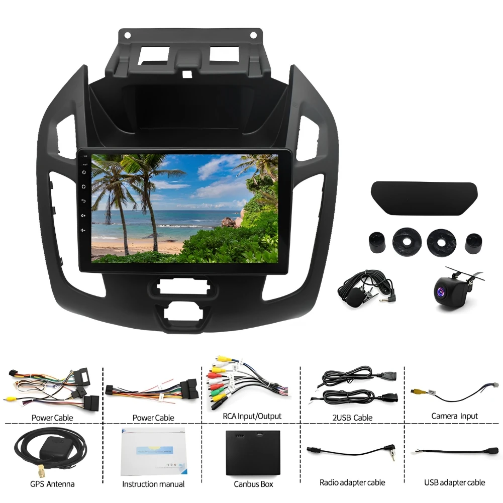 ملاحة أندرويد 14 داخل السيارة مقاس 9 بوصة مناسبة لسيارة Carplay + أندرويد لموديلات Ford Transit 2014-2018 (مع فتحات) 4+64G+AHD #5