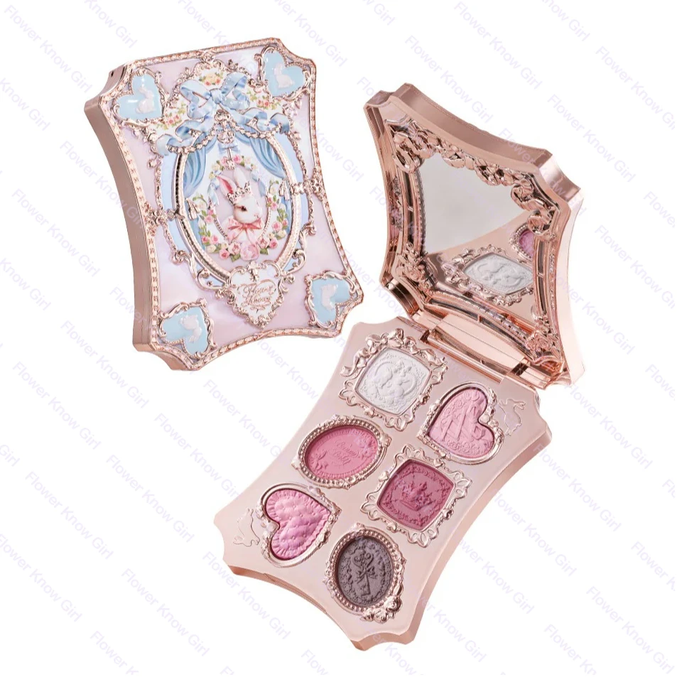 Palette Ombretti 6 Colori Flower Knows Bunny Garden Collection - Palette Viso Coniglio Shimmer, Matte e Satin - Cosmetici Trucco