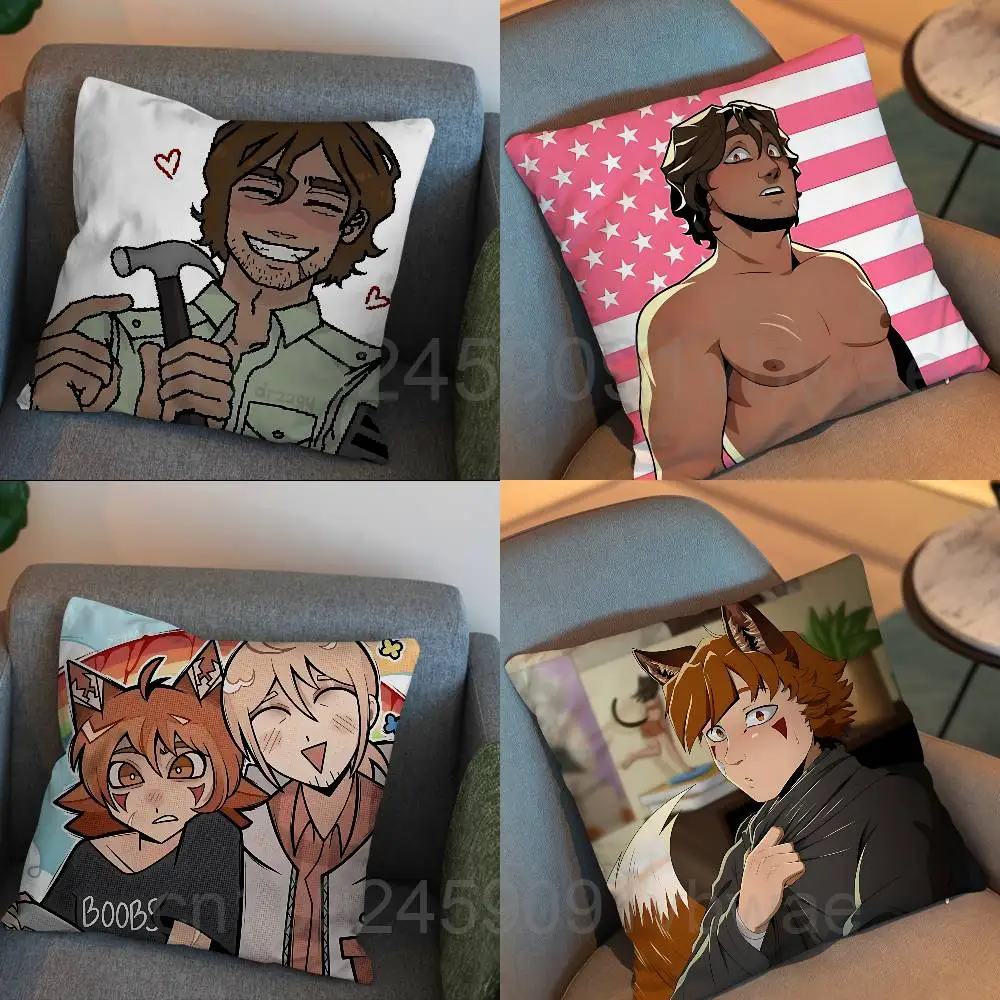 Strade Orange hair Ren Hana YKMET Cushion Cover Suitable For Sofa Car Bedroom Office Cushions Decorative Pillow Case