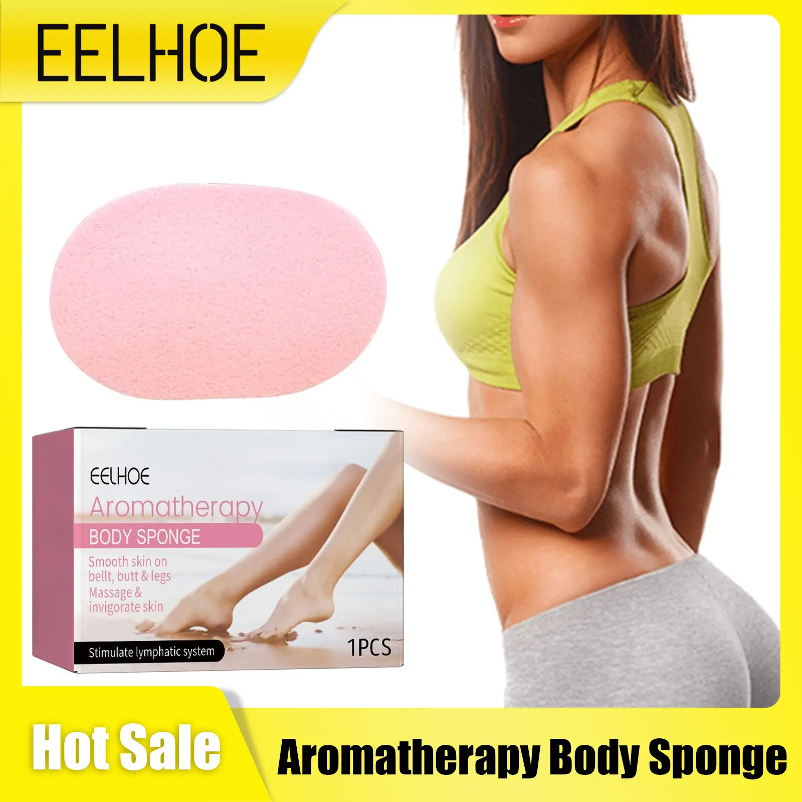 EELHOE Aromatherapy Body Sponge Scrub Tightening Skin Smoothing Body Cleaning Massage Body Sponge Exfoliation Bath Shower Sponge