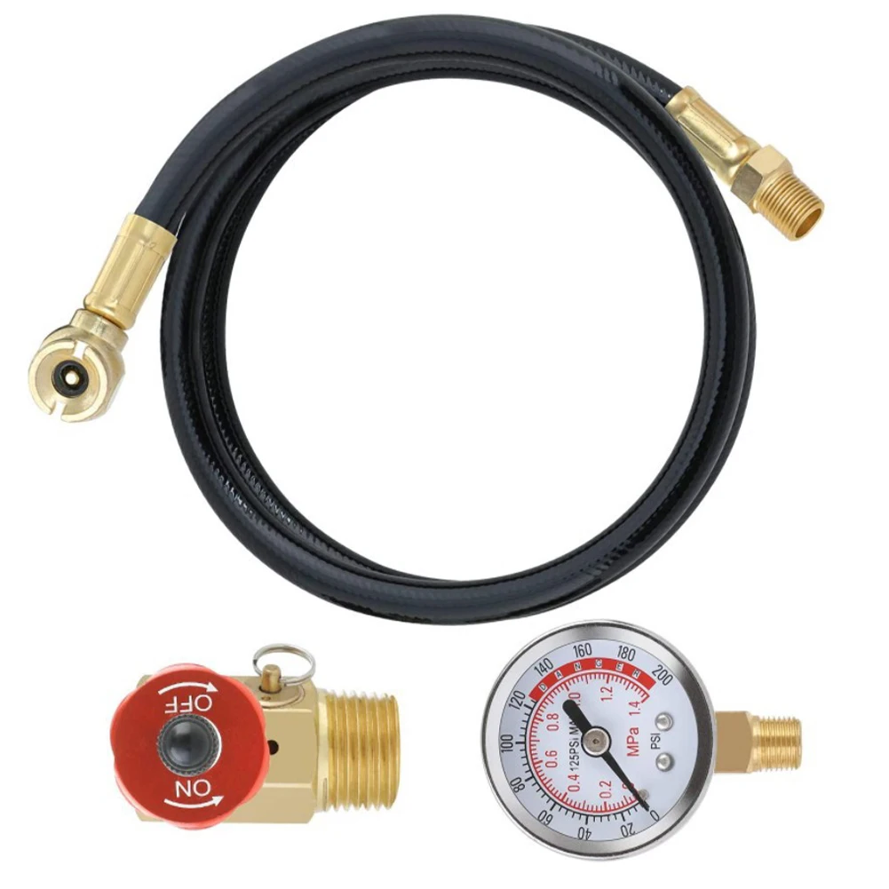 

Practical Air Tank Kit Accessories 1/2*1/4NPT Aluminium Handle Brass Combination Valve Copper Valve Gauge Manifold