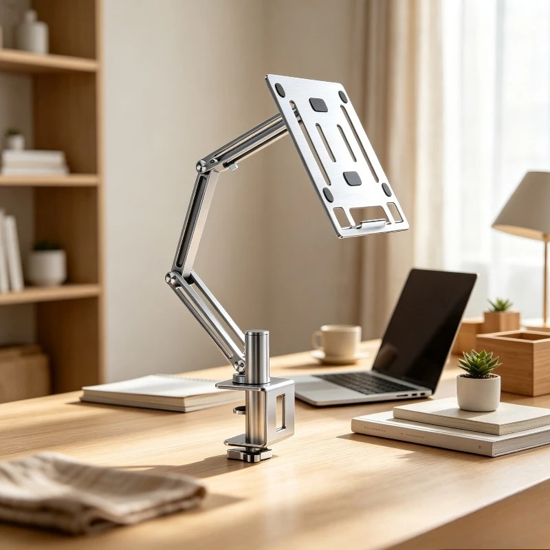Height Angle Adjustable Reading Stand, 360° Swivel Mechanical Arm Book Holder for Desk, Kids Study Rack for Laptop Notebook.