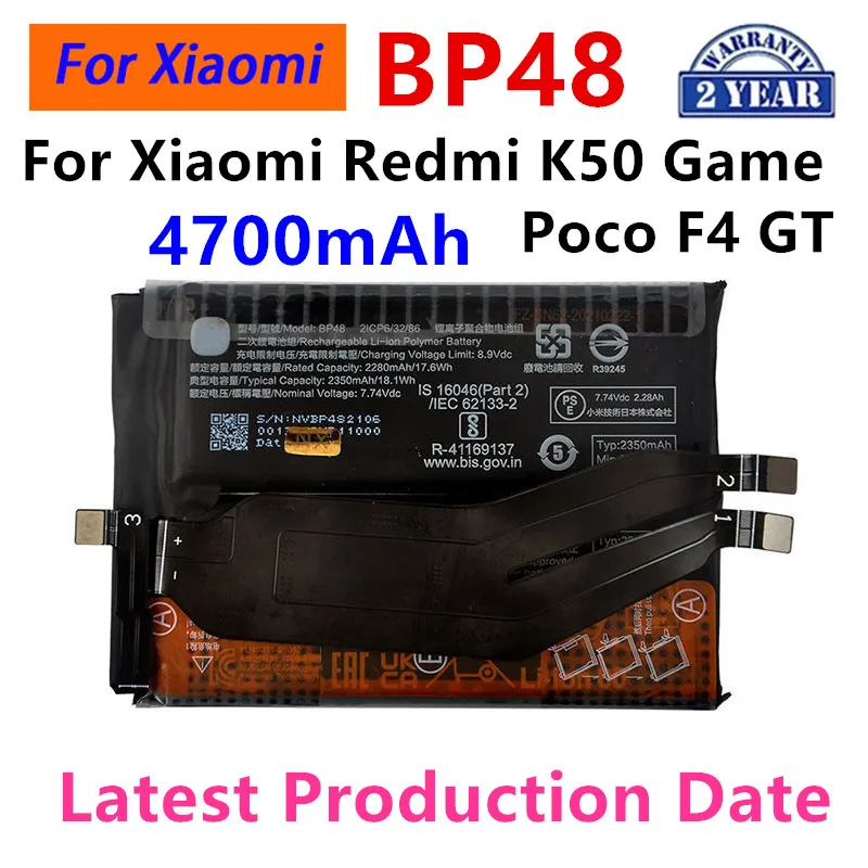 Brand New BP48 4700mAh Battery For Xiaomi Remi K50 Game Poco F4 GT Phone Replacement Batteries+Tools