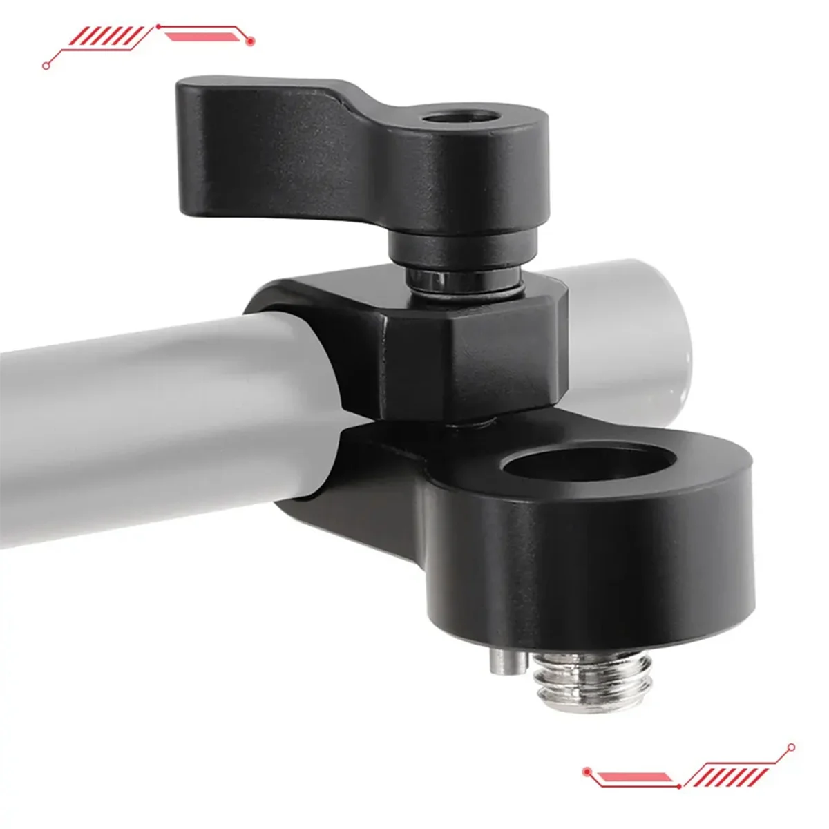 A83Z 15mm Single Rod Clamp Adapter with 3/8inch-16 Mounting Screw for DSLR Camera Cage Rig 15mm Rod Rail Support System