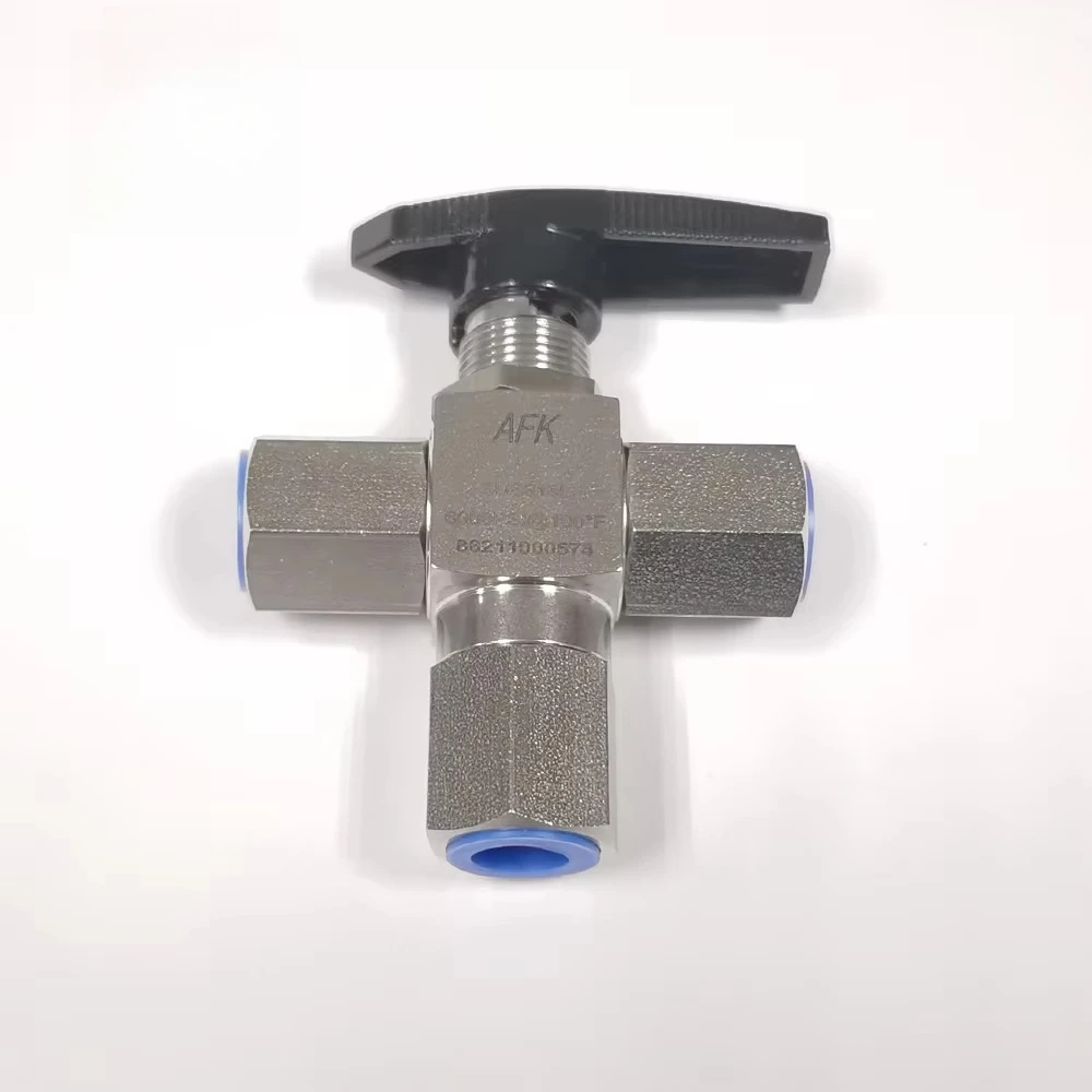 Hot Sale AFK Stainless Steel Female Npt Thread 3 Way High Pressure Ball Valve