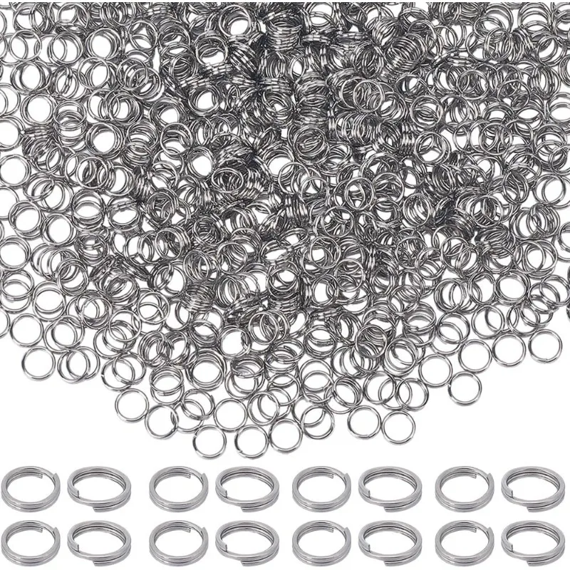 1000Pcs 5mm anello di salto in argento anelli divisi in acciaio inossidabile Bulk doppi anelli rotondi piccoli anelli in metallo connettori per gioielli