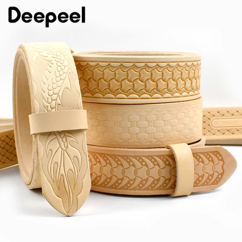 

Мужские ремни Deepeel шириной 3,8 см, первый слой из воловьей кожи с тиснением, ремень из натуральной кожи, роскошный пояс, поделки ручной работы своими руками