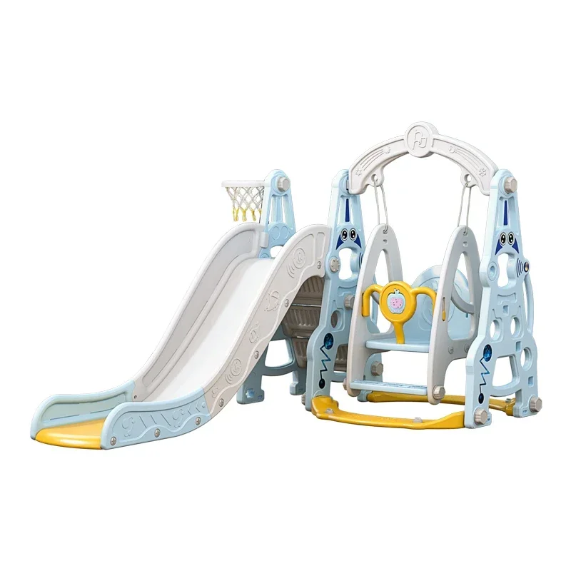 

4 in 1 multi functional Indoor Baby Slide Swing Set Plastic Slide Indoor Playroom playground equipment toy for kids