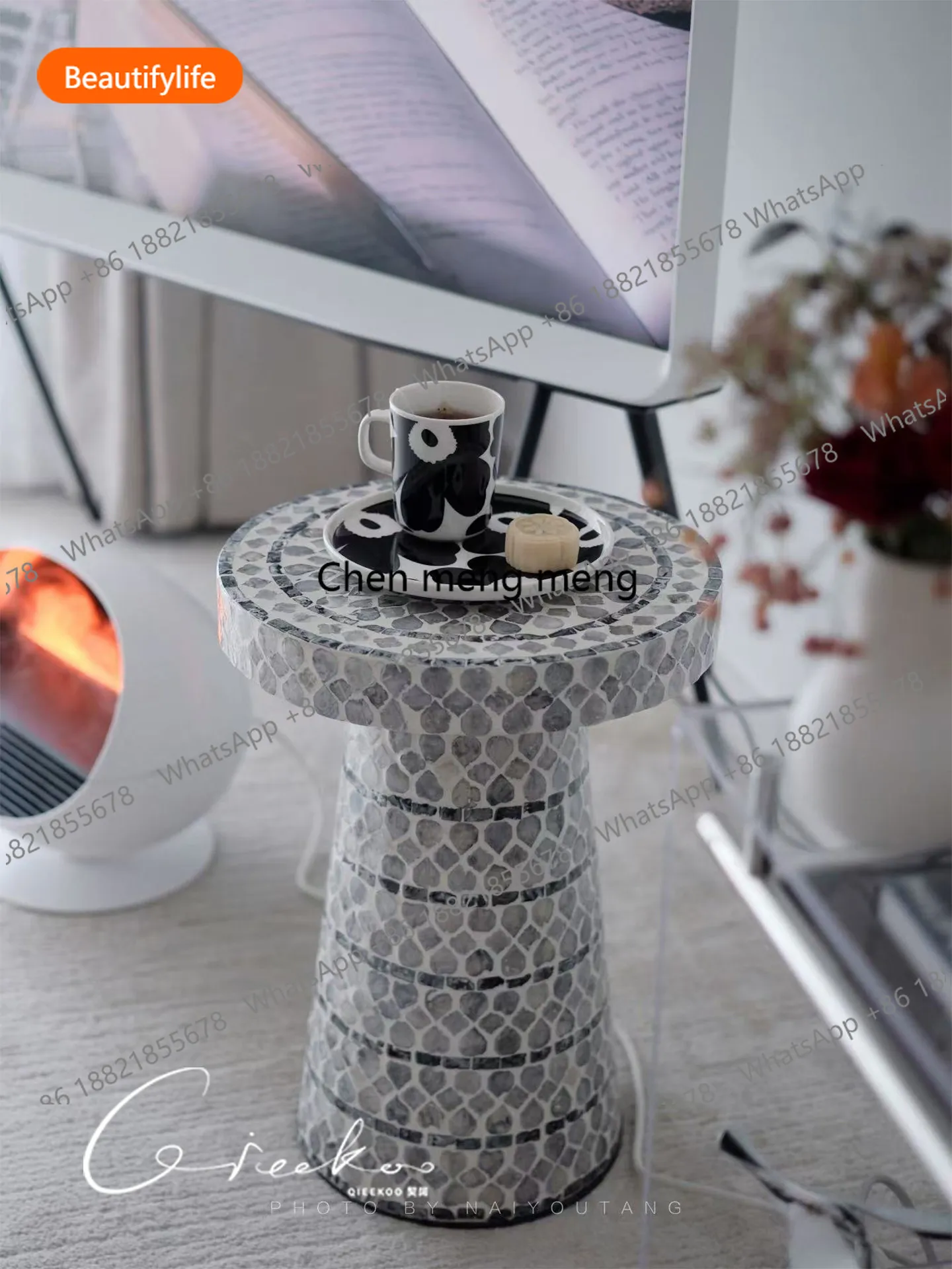 A55 High-end household shell side few living room sofa side corner few simple creative small coffee table