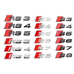 Araba 3D ABS gövde kelimeler mektuplar Logo rozeti amblemler çıkartmaları Sticker için Audi S3 S4 S5 S6 S7 S8 Audi RS8 RS3 RS4 RS5 RS6 aksesuarları