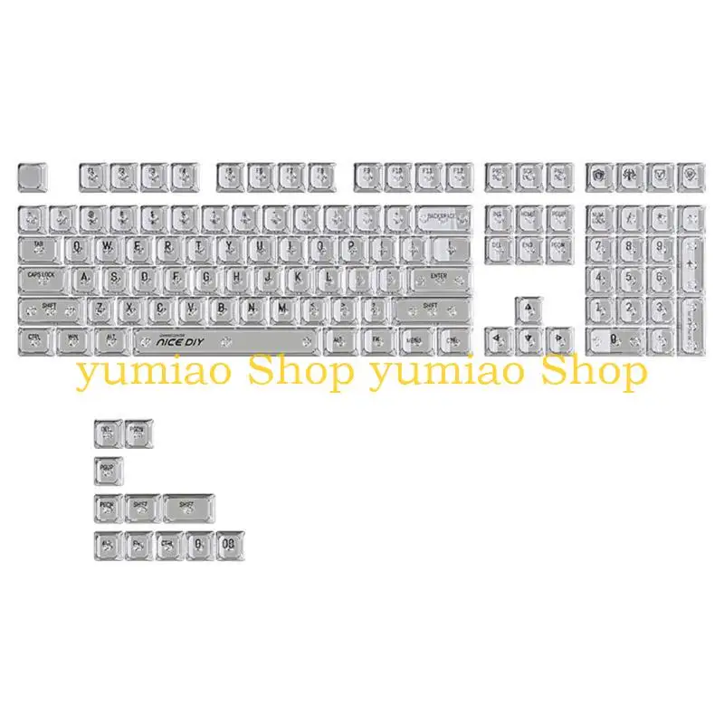 587B 132Keys Backlit Keycaps Translucents Backlits Crystal Keycap MDA Profile for Mechanical Keyboards