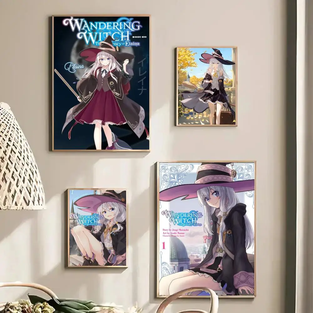 Wandering Witch The Journey of Elaina anime Poster Self-adhesive Advanced Aesthetic Printing Paper for Living Room Home Decor