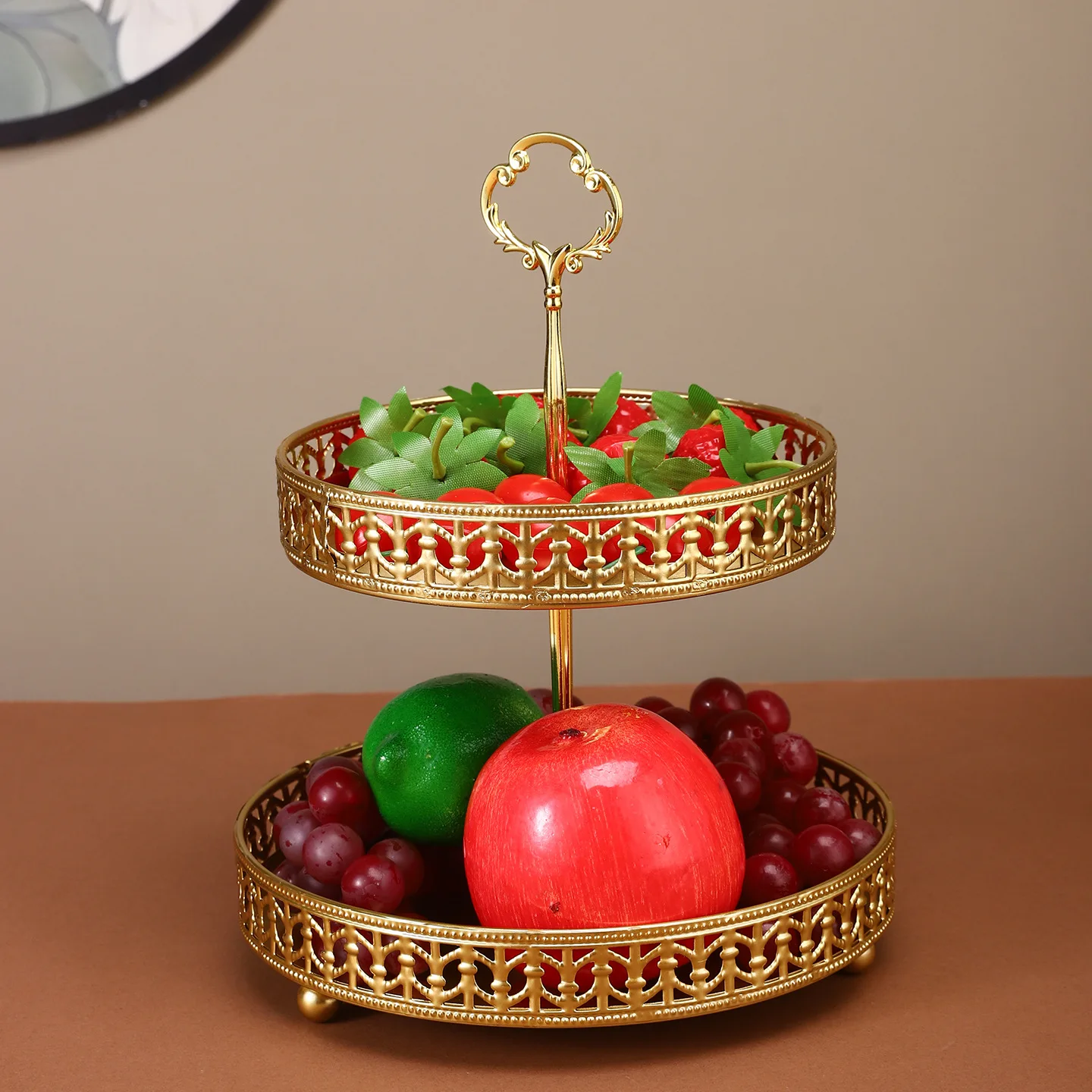 Double-layer Golden Fruit Plat - Food Snacks With Iron review and price