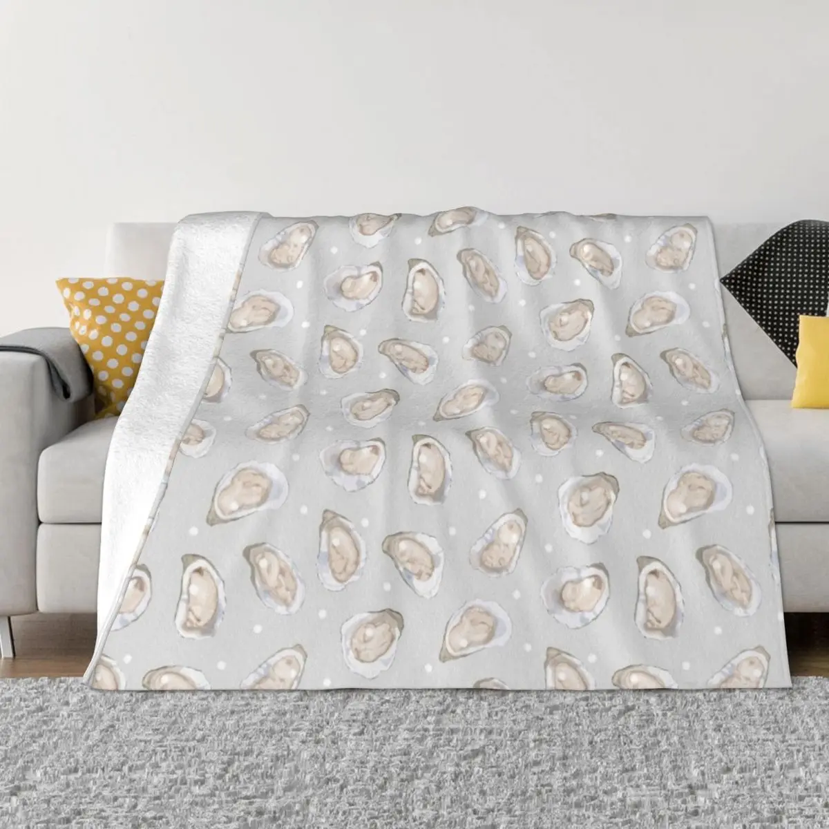 Oysters and Pearls Throw Blanket Personalized Gift fluffy Sofas Blankets