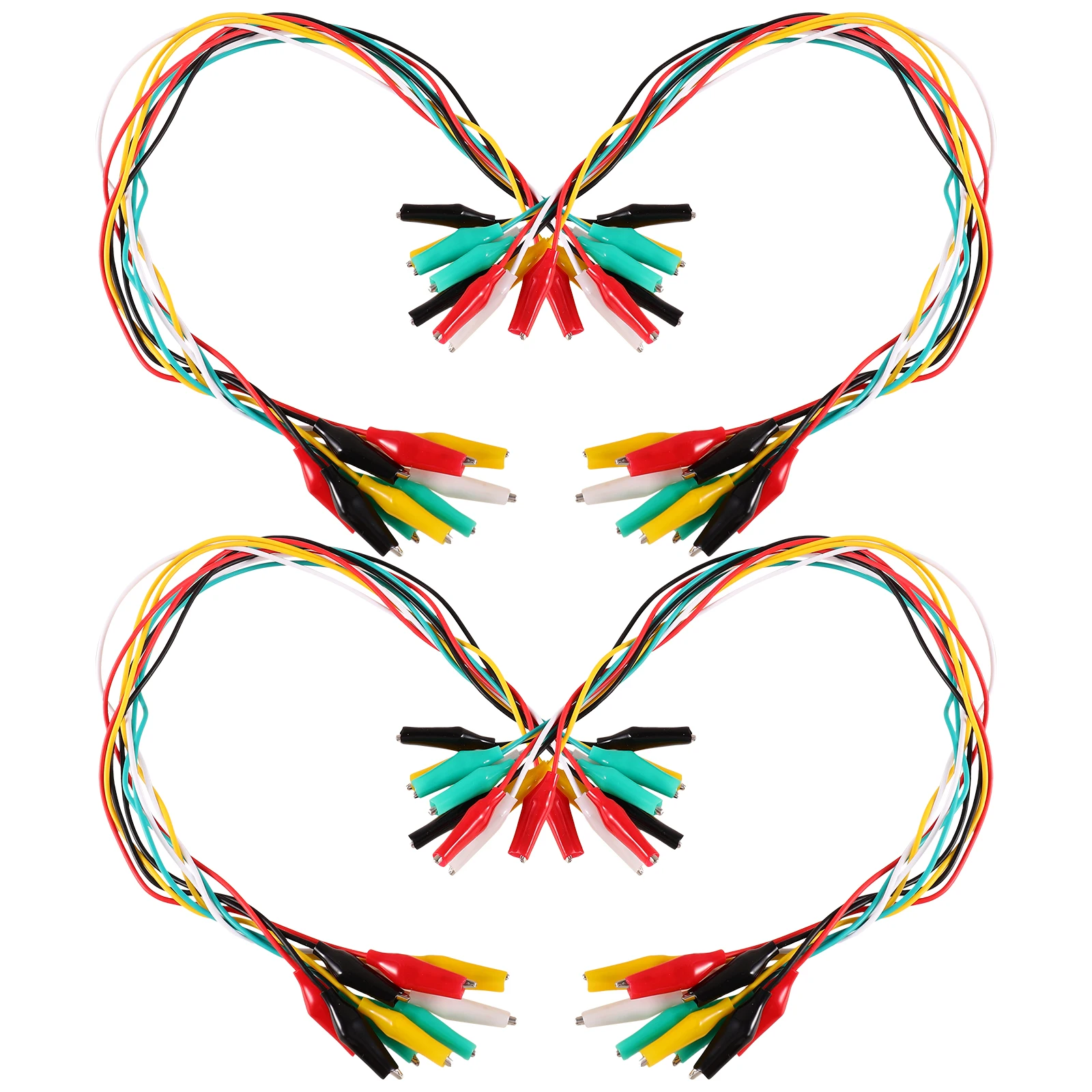 

40pcs Alligator Connection Cable Jumper Wires Insulated Copper Test Leads 5 Colors Jumper Wires Electrical Testing