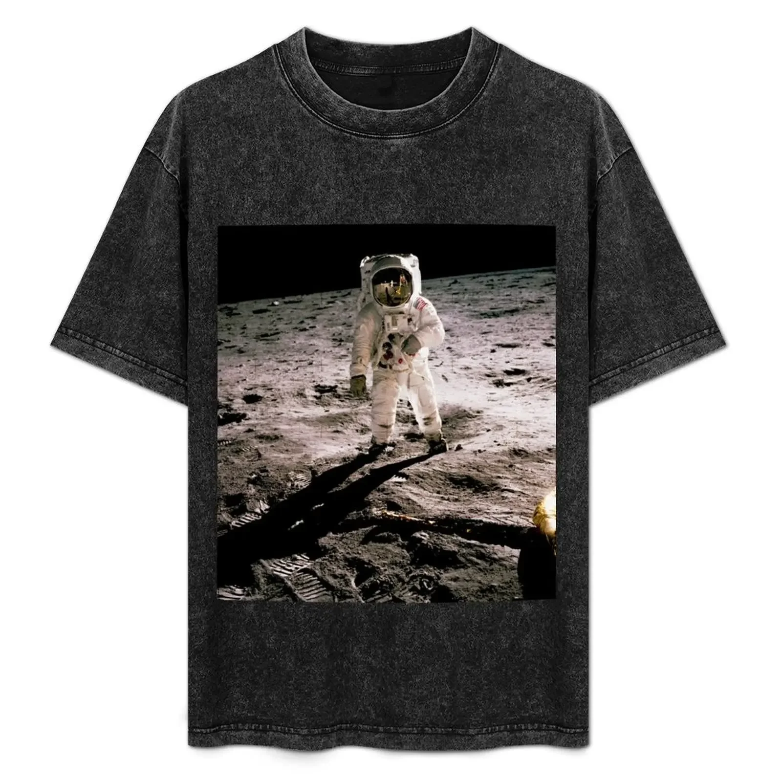 

Buzz Aldrin Walking on Lunar Surface As Photographed by Neil Armstrong T-Shirt rapper graphic tees clothing for men