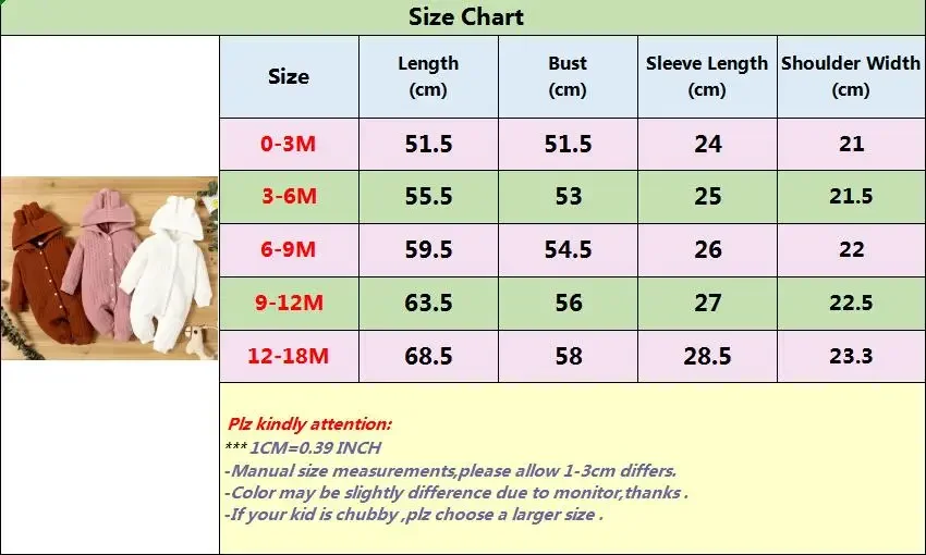 0-18 متر الخريف الشتاء الوليد طفل رومبير-الدافئة مقنعين طويلة الأكمام الصلبة ارتداءها للبنين بنات #6