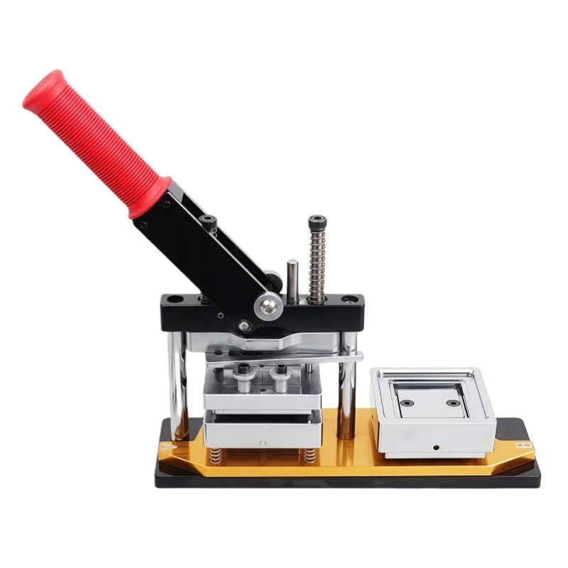 2025 New Model 63.5mm Rectangle Badge Machine Manual Die Cutter 100pcs Customized Color Magnets DIY Kits Metal High Efficiency