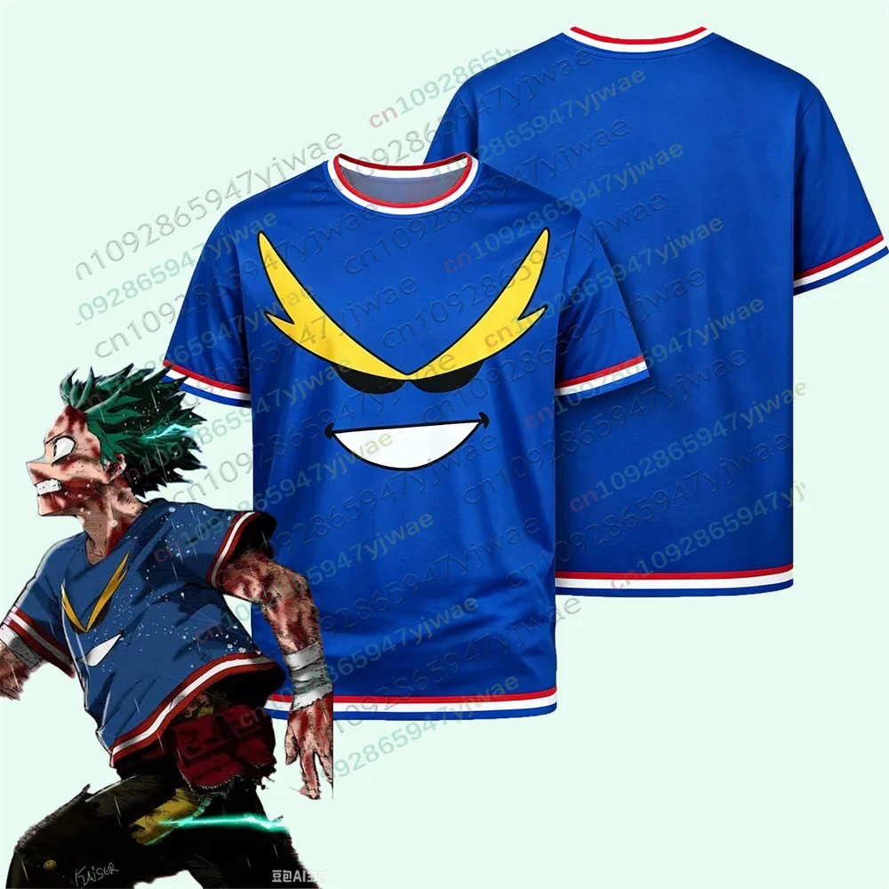 My Hero Academia Deku'S All Might T-Shirt Same Style Cosplay Short Sleeve Anime Fan T-Shirt Men'S And Women'S Beach T-Shirts