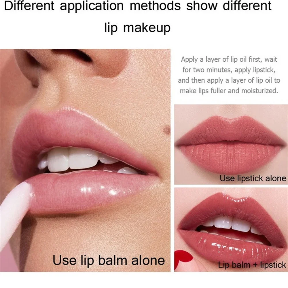 Minicápsula de aceite para labios, brillo de labios duradero, hidratante, decoloración transparente, brillo de labios