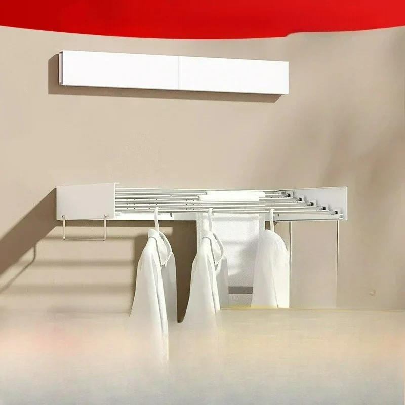 Balcony invisible folding drying rack household indoor wall drying rack bathroom hanging hanger drying artifact cool clothes