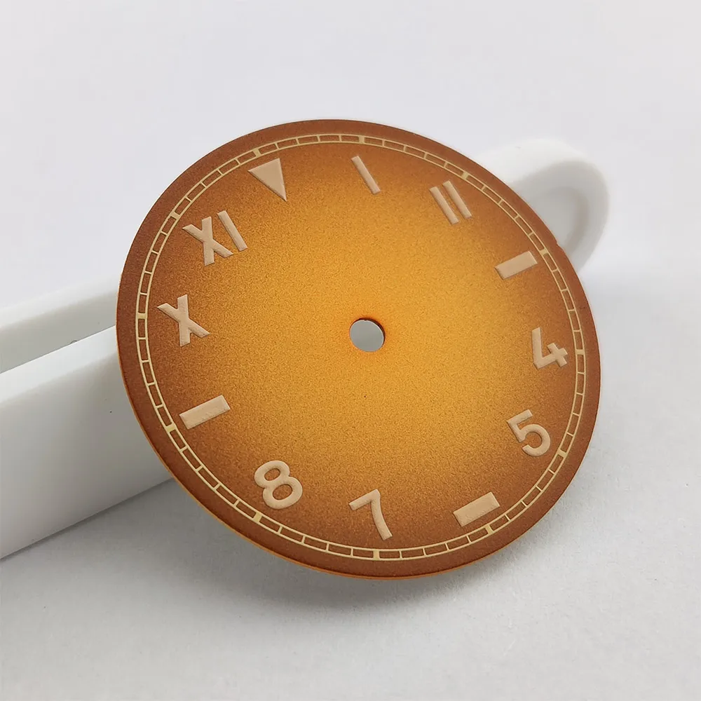 Esfera de relojes retro, accesorio de reloj ensamblado de 28,5 MM, esfera luminosa NH35A adecuada para movimientos NH35/36/2824/8215