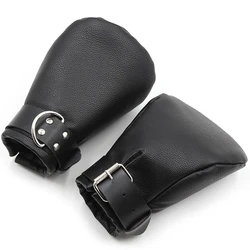 Puppy Play Dog Gloves Dog Paw Print Padded Fist Mitts BDSM Bondage PU Leather Gloves Fetish Adult Role Play Sex Toys For Women