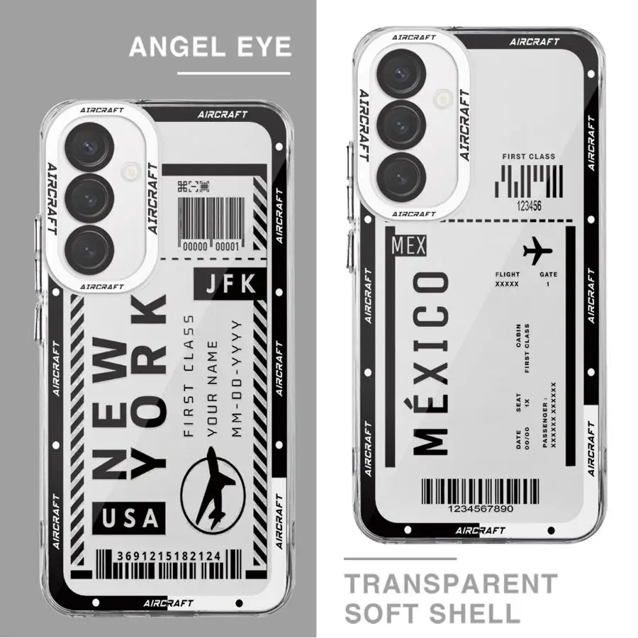 Airplane Bus Tickets Phone Case for Motolora Moto G72 G71 G32 Edge 40 5G G73 G22 G52 Bag Cover Clear Silicon