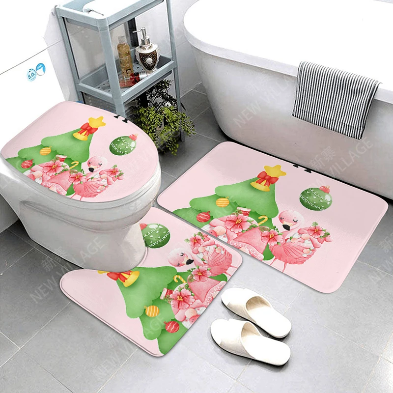 Non slip shower mat bathroom carpet shower mathome decoration Christmas surrounding decoration water absorption bathtub carpet