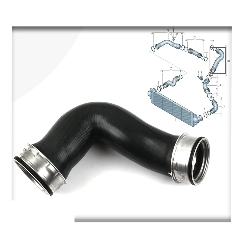 INTERCOOLER TURBO HOSE PIPE FOR VW T5 TRANSPORTER MULTIVAN 2.5 TDI 7H0145980D