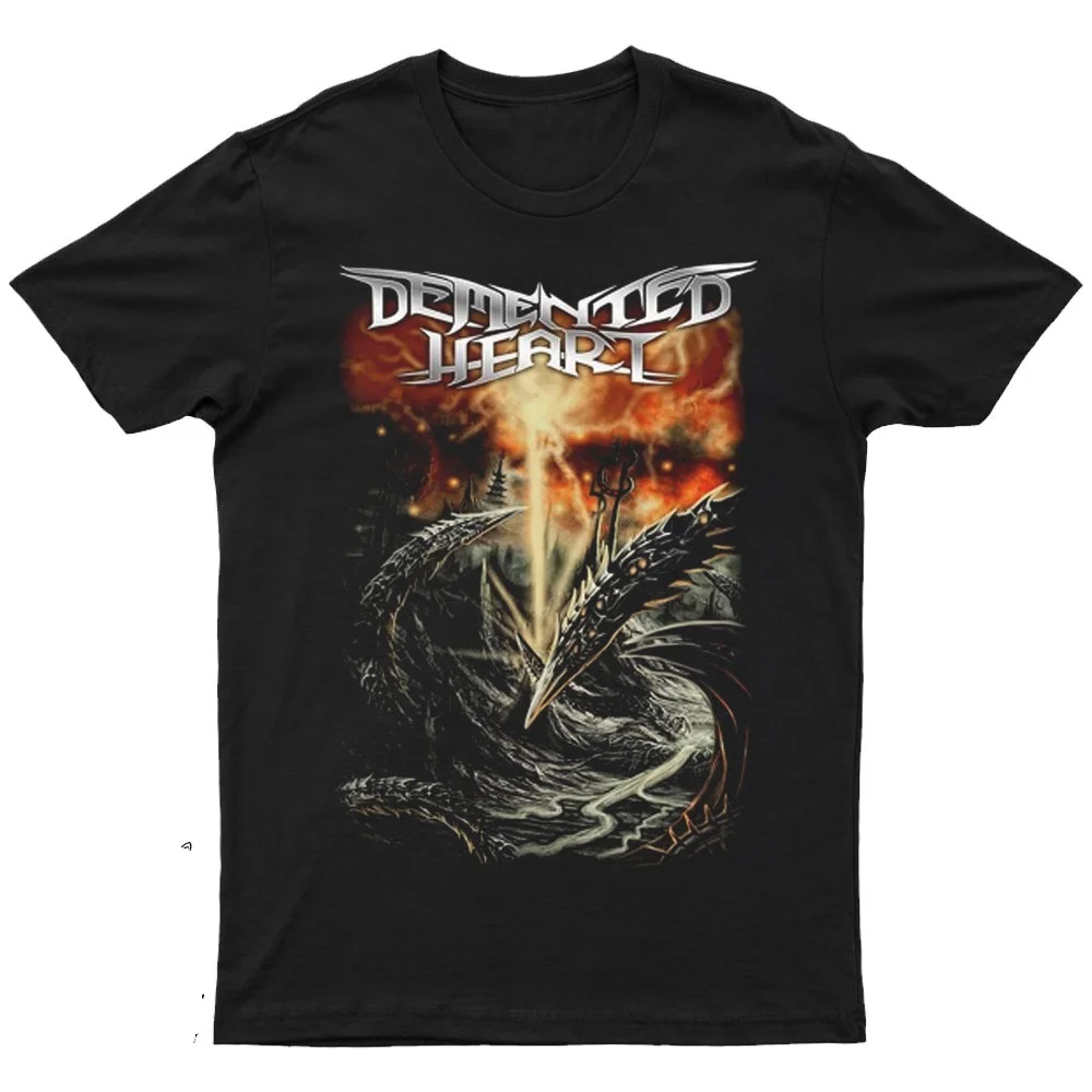 

2025 Новое DEMENTED HEART - OCEAN OF HATE с принтом унисекс, тренд уличной моды, с короткими рукавами, круглый вырез из чистого хлопка