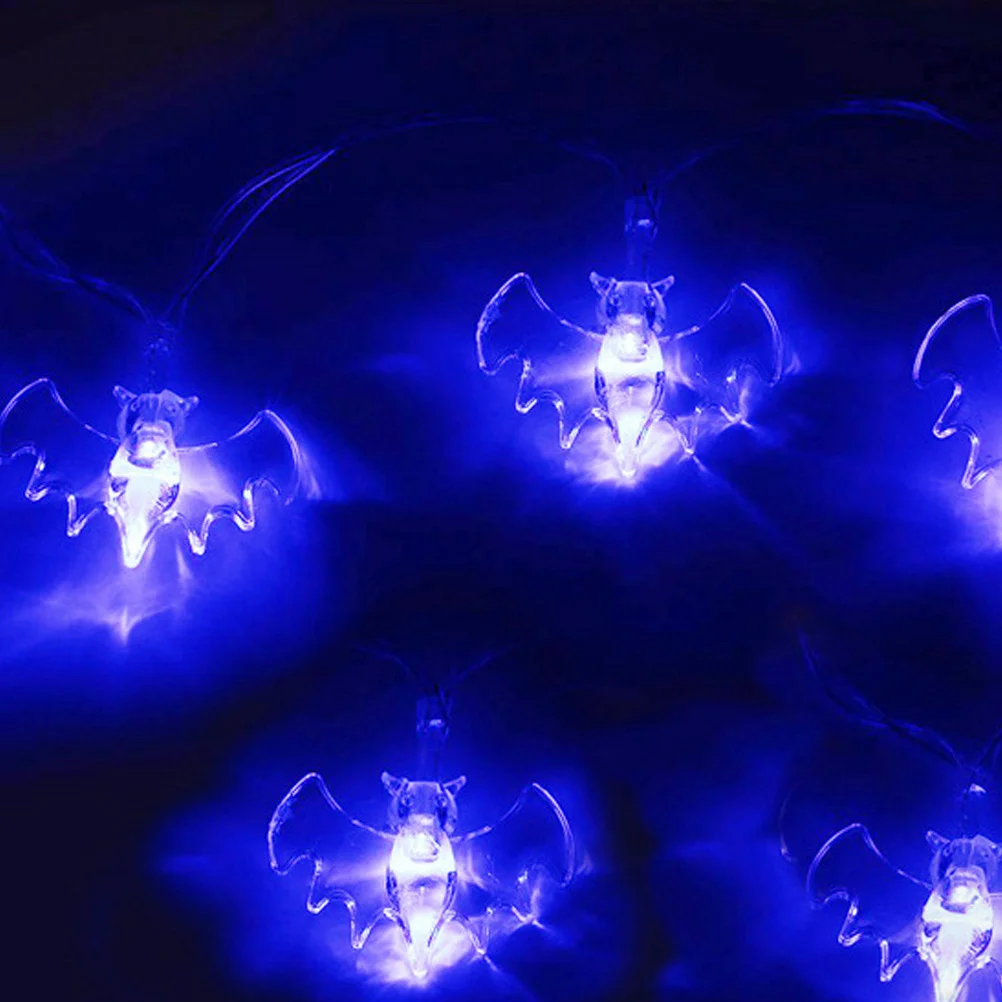 

Led String Lights Blue Bat Design Party Garden Patio Home Holiday Decoration Lamp For Halloween Festival Warm Light
