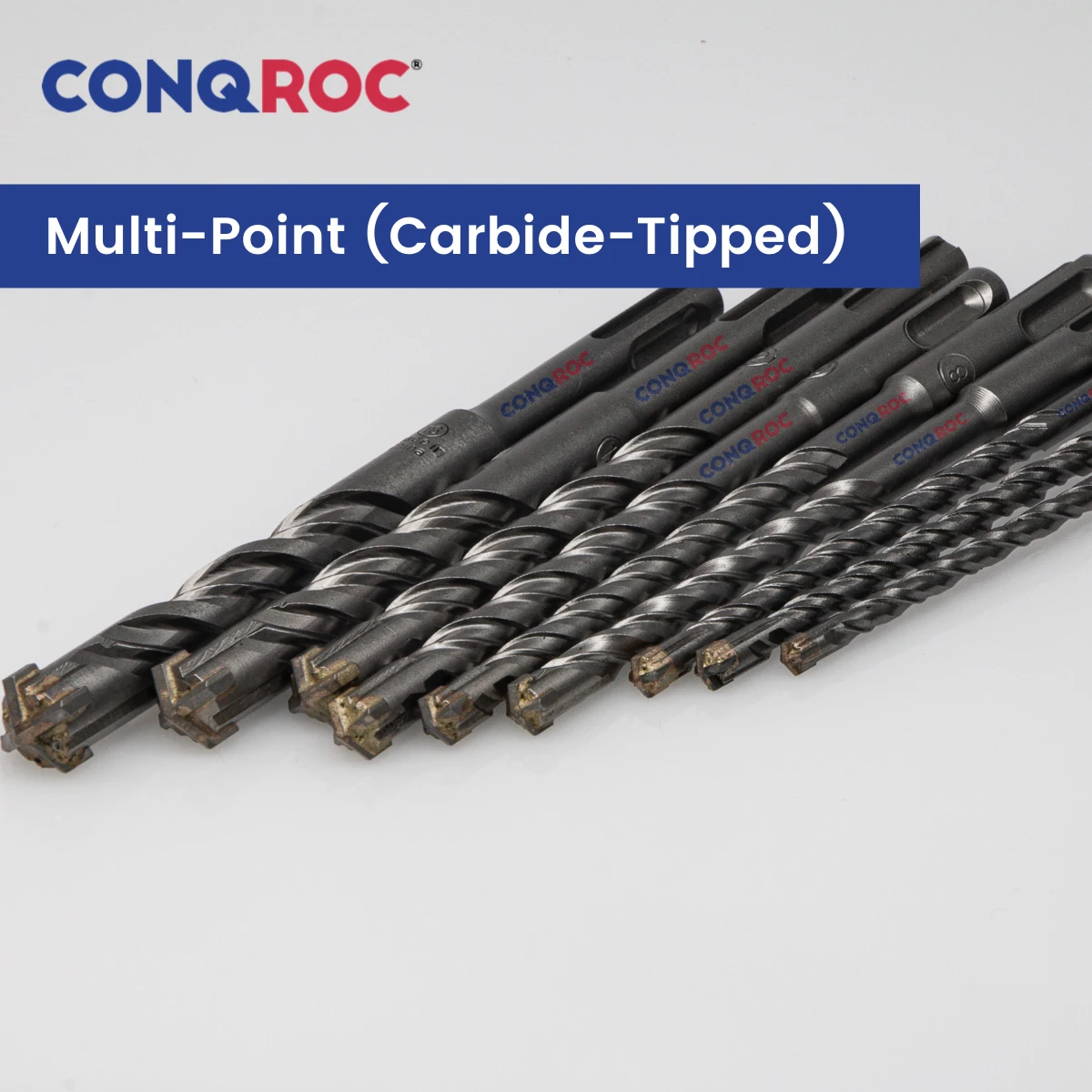 Masonry Drill Bits Set SDS Plus Shank Carbide-Cross-Tip Length-160mm 9-Piece Diameter-5&6&6&8&8&10&12&14&16mm