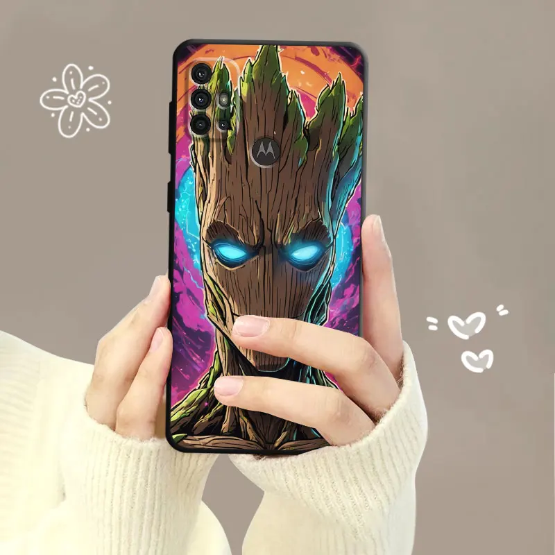 Marvel Cyberpunk Neon Superheros Case For Motorola Edge 40 30 20 Lite G72 G71 G60 G53 G52 G50 G51 G31 G30 G22 G9 One Fusion