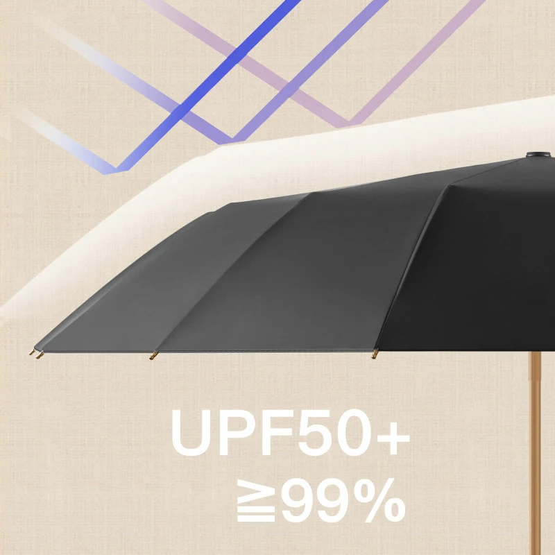 Landscape Umbrella Rain Women Chinese Style UPF50+ Sunscreen 16 K Windproof Girl\'s Parasol Umbrella Black Coating Beach Outdoor