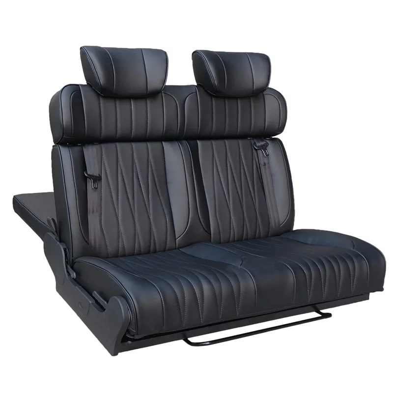 RV Swivel Seat, Luxury Multifunctional Leather RV MPV Motorhome  Seats 3-fold Changeover Bed Seat for  Conversion