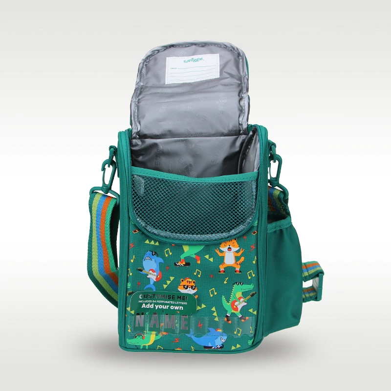 Australia Smiggle Original Children's Lunch Bag Boy Messenger Bags Green Tiger Handbag Waterproof Thermal Insulation 9 Inches