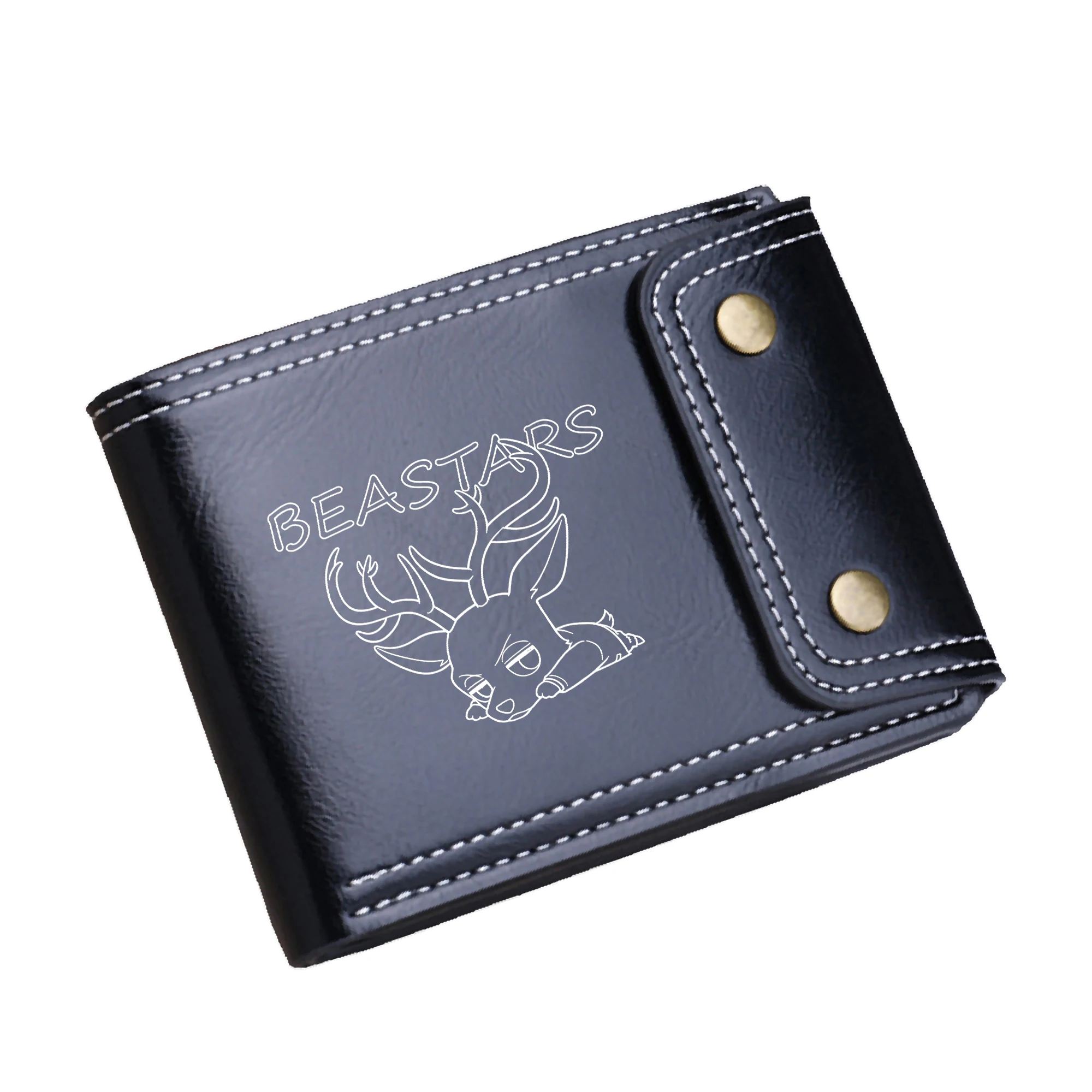 BEASTARS Anime Men's Luxury Short Wallets PU Leather Coin Purses Cartoon Animal Print Card Holder Small Cash Clutch Bag for Boys