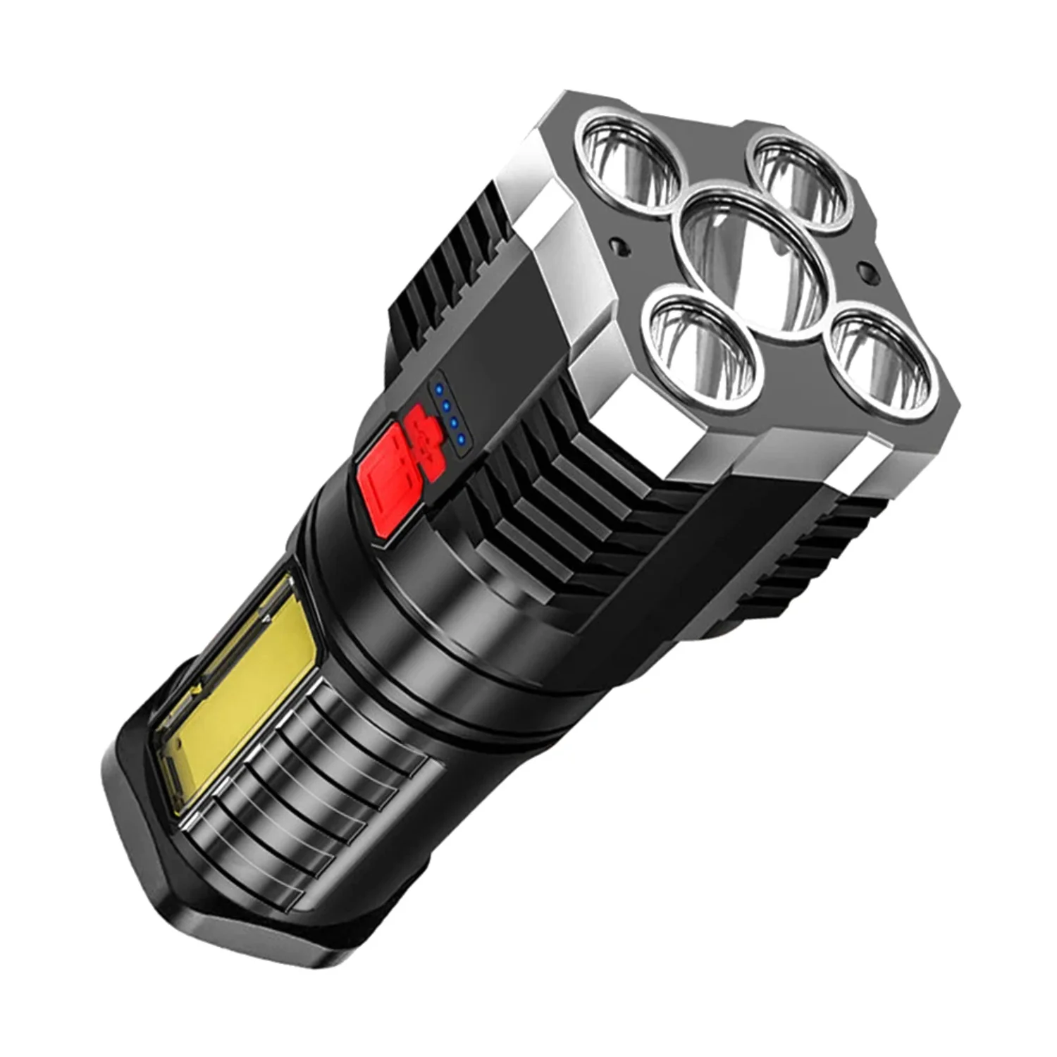 

5 Flashlight Portable High Lumen Work Light USB Rechargeable Light w Sidelight 4 Modes Camping Hiking Adventure Emergency