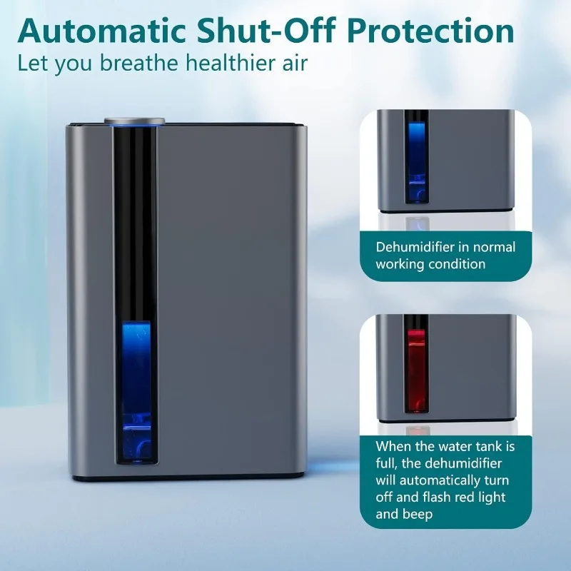 

95oz Dehumidifiers For Home, 800 Sq Ft Dehumidifier Reusable Filter, Small Dehumidifier With Drain Hose, Dehumidifiers For Bedro