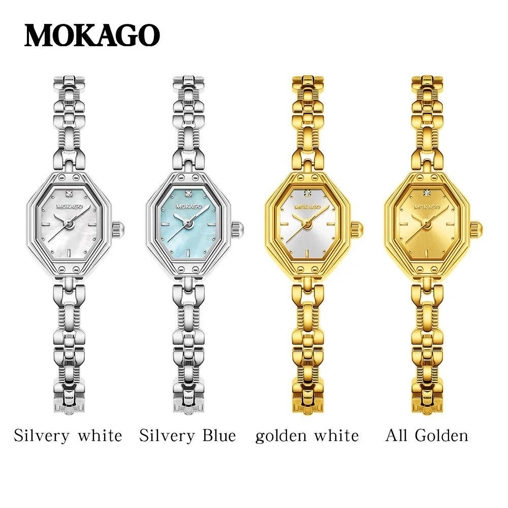 MOKAGO M8149 2025 New Retro Fashion Octagonal Women's Watch Beimu Dial Sun Pattern Alloy Bracelet with Waterproof Lover Gift