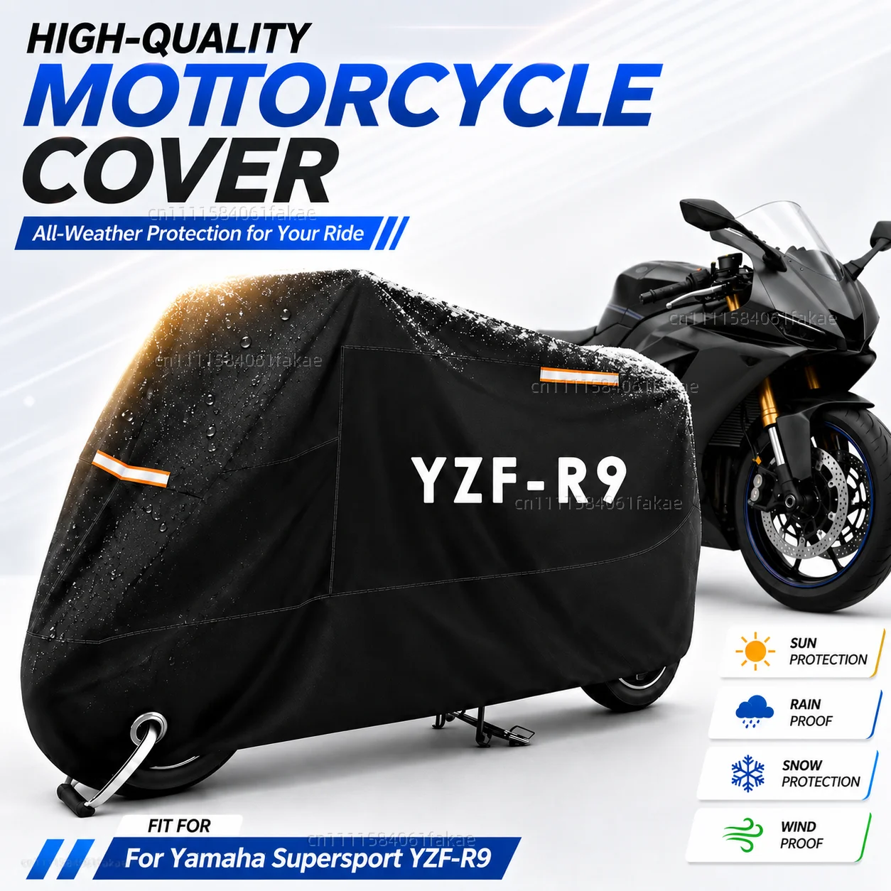 Motorcycle Cover Waterproof Outdoor All Season Dustproof UV Protective Moto Scooter Rain Cover For Yamaha Supersport YZF-R9 YZF