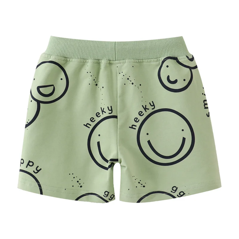 Jumping Meters 2-7T Summer Boys Shorts Smile Print Drawstring Baby Boys Girls Short Pants Clothes Children\'s Kids Trousers