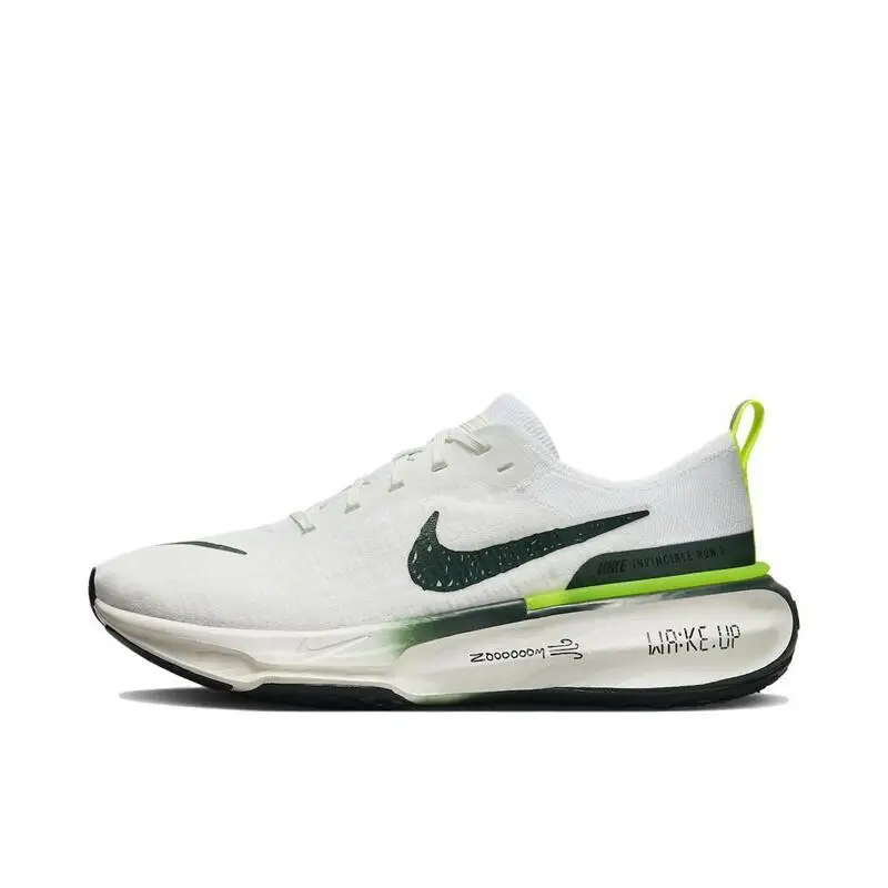 Nike ZoomX Invincible Run Flyknit 3 Unisex Green White Cushioned Air Cushion Fashion Retro Wear Resistant Non-slip Running Shoes