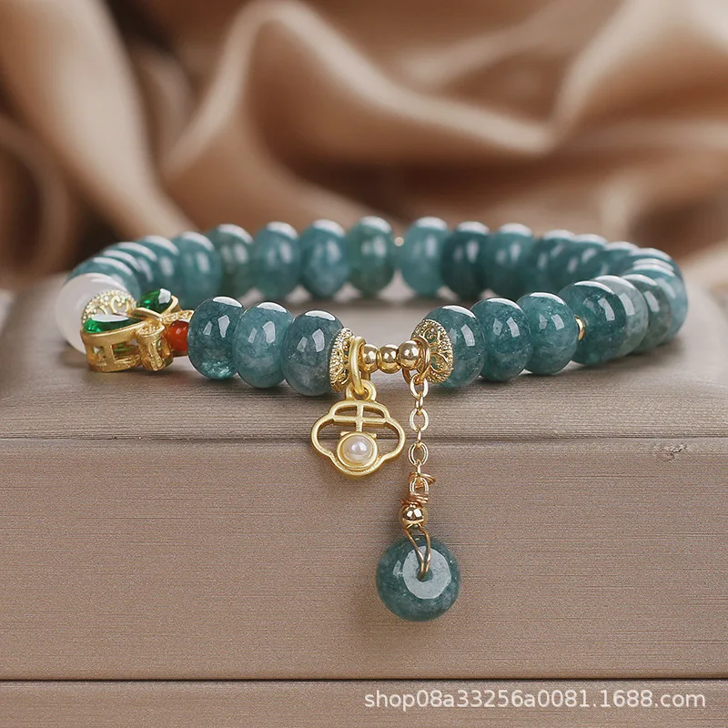 

Tianxin легкий роскошный синий водный нефрит для женщин в китайском стиле с подвеской в виде счастливого персонажа, браслет, подарочные ювелирные изделия