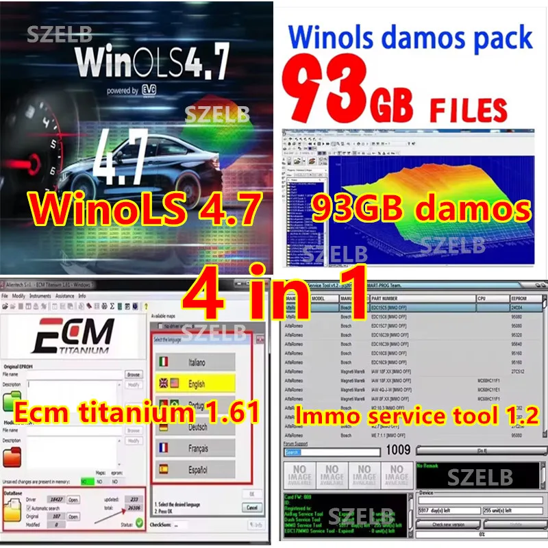 

Winols 4.7 ECU Programming Tool+93GB damos Files + Immo Service Tool V1.2+ECM TITANIUM 26100 + Installation Video Guid