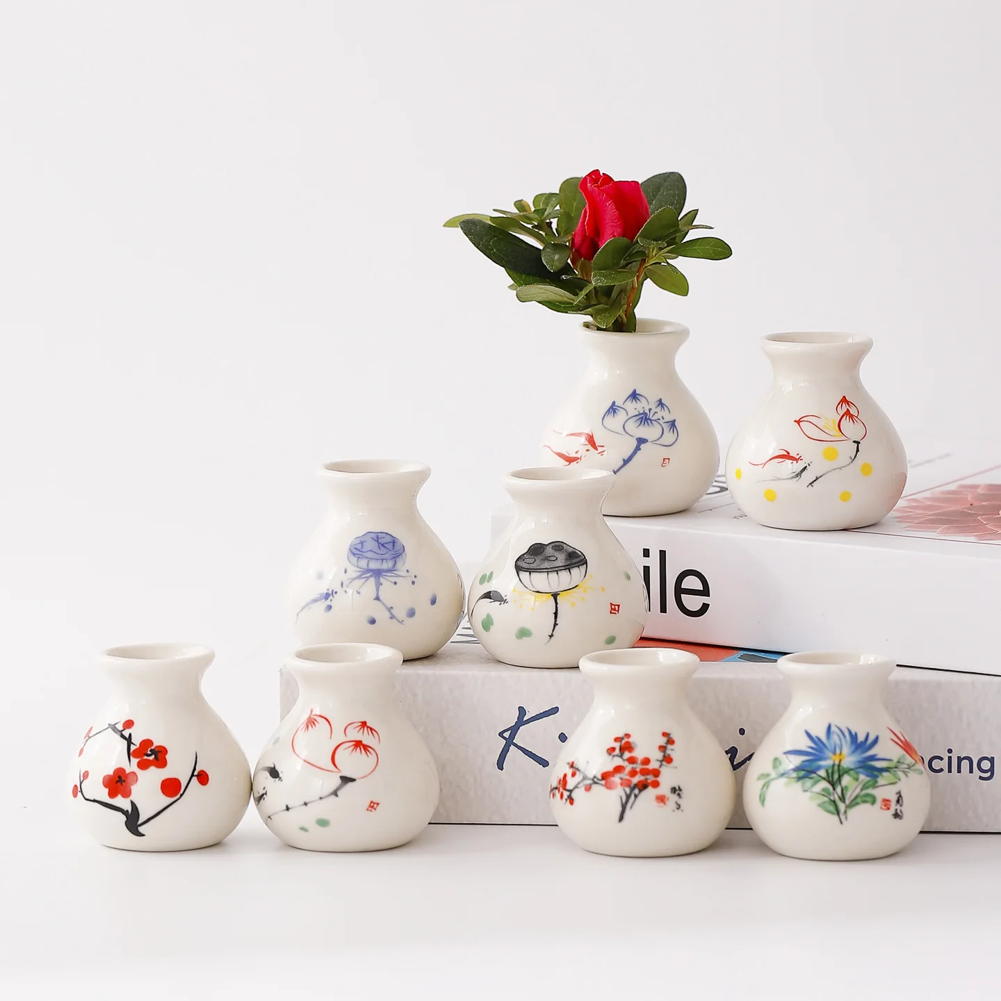 Retro Ceramic Vase Flower Vase Small Dry Flower Vase For Living Room Bedroom Table Modern Home Decor Hydroponic Plant Pot Gift