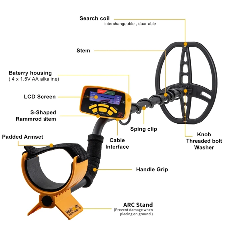 MD-6350 High Sensitivity Metal Detector Gold Digger Professional Treasure Hunter Detecting Equipment two year warranty